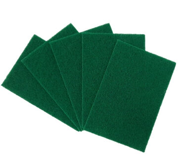 5 Piece Scouring Pad / Scrubber with Non-Scratch, Green