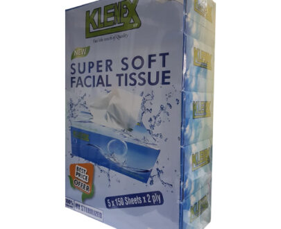 Klenex Super Soft Facial Tissue, 150 sheet, 2 ply, 21 x 19 cm, 1 x 5 boxes