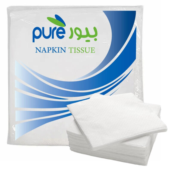 PURE NAPKIN TISSUE, 1PKT, 100SHEET, 1PLY, 30CMX30CM