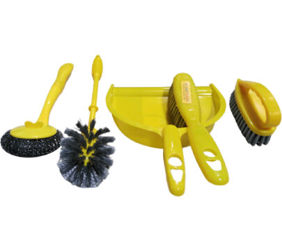 Plastic 5 Piece Dustpan With Brush set