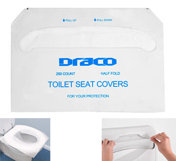 TOILET SEAT COVER, WHITE PAPER BAG, 250SHEET/PKT