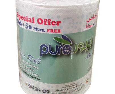 MAXI ROLL TISSUE, EMBOSSED, 1ROLL/PACK, 300MTRS+ 50MTRS FREE, 17GSM, 2PLY, 20CMX22CM