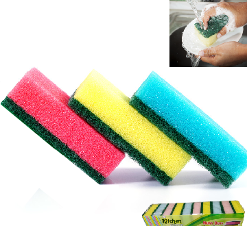 10 Piece Wash dishes sponge clean tableware magic wipe strong decontamination kitchenware dishwash multi-cells sponge for the dishes, Multi-Color, 9 x 7 x 3cm10 Piece Wash dishes sponge clean tableware magic wipe strong decontamination kitchenware dishwash multi-cells sponge for the dishes, Multi-Color, 9 x 7 x 3cm