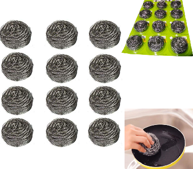 12 Piece Stainless Steel Sponges Scrubbers