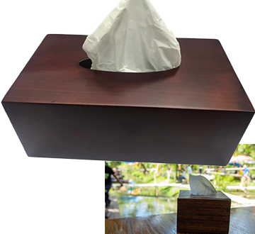 WOODEN FACIAL TISSUE DISPENSER: BEIGE COLOR